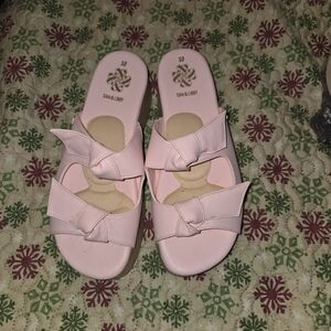 Sam & Libby Light Pink Bow Sandals